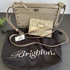 Brighton Pretty Tough Rox Crossbody Purse Pewter Retired with Tags Not Attached picture