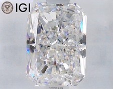 IGI Certified 1.03 Ct RADIANT Cut Lab Grown Diamond D Color VVS2 Clarity picture