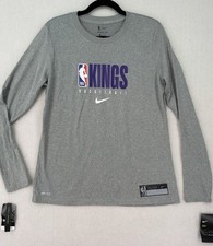 NWT Nike Sacramento Kings Women M Dri-FIT Long Sleeve Shirt NBA Gray 0474 picture