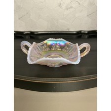 Fenton Pink Opalescent Carnival Glass Butterfly Bon Bon Dish picture