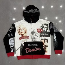 VARE ALL DAY Oversized Vintage Washed Rhinestone Graphic Print Hoodie picture