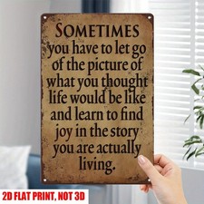 Vintage Metal Sign Inspirational Quote Rustic Home Garden Farmhouse Wall Decor picture