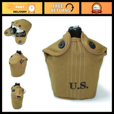 WWII US Soldier 0.8L Canteen Cup & Cover Set - Vintage Military Reproduction picture