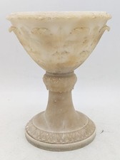 VINTAGE CARVED ALABASTER URN 20TH CENTURY picture