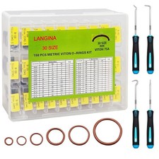 198PCS Viton O Ring Kits, 30 Sizes Metric Viton O-Rings Kit, Brown  picture