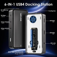 New - WAVLINK USB4 Docking Station, Docking Station with M.2 Enclosure Triple 4K picture