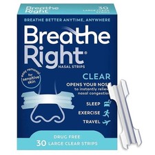 Breathe Right Extra Strength Nasal Strips - 90 ct Clear For Allergies, Snoring picture