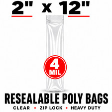 2x12 Clear  Bags 4 Mil Reclosable Poly Bags Heavy Duty Long Parts picture