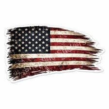 Distressed American Flag Vinyl Sticker Decal Patriotic Car Truck Window picture