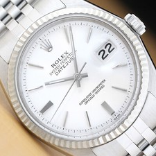ROLEX MENS DATEJUST 1601 WHITE DIAL 18K GOLD STEEL WATCH w/ JUBILEE BRACELET picture