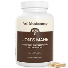 Real Mushrooms Organic Lion's Mane Mushroom Capsules 120 Count Cognitive Support picture