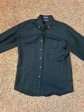 Sir Pendleton Long Sleeve Button Down Shirt Green Wool picture
