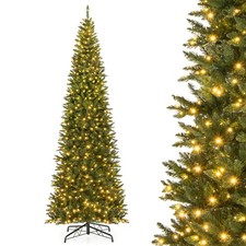 12 FT Artificial Xmas Tree, Quick Power Connector & 800 Warm White LED Lights picture