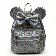 Loungefly x LASR Disney Minnie Holographic Sequin Mini Backpack Exclusive picture