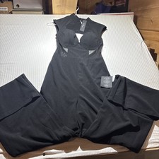 NEW Lulu's Black Cut-out Jumpsuit Small Oversized/Flared. 1049 picture