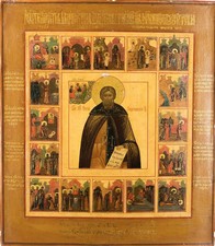 Icon of Saint Sergius of Radonezh, Venerable Abbot, with Scenes from His Life picture