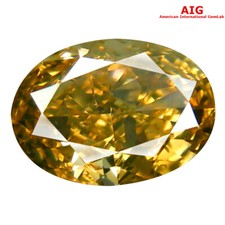 1.05 Ct AIG Certified Natural Diamond Green Orange Yellow Oval SI2 (7 X 5 MM) picture