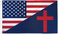 USA Christian Flag 3x5ft Religious Flag Christianity USA Combination Flag picture