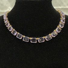 Swarovski Millenia Purple Octagon Crystal Necklace Bracelet Earrings Set picture