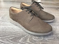 Clarks Artisan Women's Black Nubuck Oxford Wingtip Lace-Up Comfort Shoes Size 8 picture
