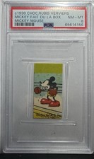 1930s MICKEY MOUSE Chocolaterie Rubis Verviers - MICKEY FAIT DU LA BOX PSA 8 picture