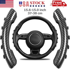 2PC Car Steering Wheel Booster Non-Slip Carbon Fiber Cover Universal Accessories picture