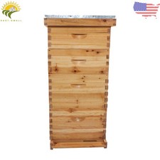 4 Layer Beehive Box 10 Frame Beeswax Coated Bee Hive With Frames For Bee Keeping picture