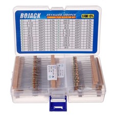 BOJACK 1000 Pcs 25 Values Resistor Kit 1 Ohm-1M Ohm with 5% 1/4W Carbon Film Res picture