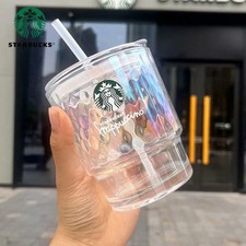 Starbucks 13oz Sparkling Glass Straw Cup - Portable Tumbler for Coffee Drinks picture
