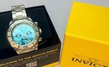 49213 Invicta Grand Diver Stenoz Chronograph 47mm Stainless Light Blue Dial 200M picture