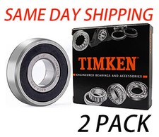 2PCS USA Brand TIMKEN 6305-2RS 25X62X17MM Double Rubber Seal Ball Bearings picture