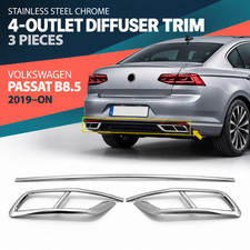 Performance Chrome Exhaust Diffuser Trim for VW Passat B8.5 R-Line 2019–2023 picture