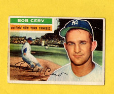 1956 Topps Bob Cerv #288 New York Yankees GOOD Tape on Front MK Back  picture