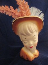 Vintage Ceramic Lady Head Vase