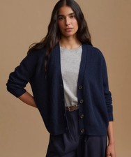 Jenni Kayne Women's Cropped Cashmere Cocoon Cardigan Navy All Sizes picture