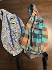 Kavu Rope Bag Backpack Sling Plaid Floral Set Two Bags 19x11x5 Hiking picture