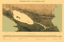 Historic Nautical Map - Nicaragua Canal - Bien 1870 - Vintage Wall Art picture