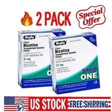 2 PACK-Rugby Clear Nicotine 21mg Transdermal System Patch Step 1 picture