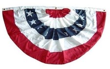 1.5x3 USA American Pleated Poly Cotton Window 2ply Flag 1.5' x 3' Bunting Fan picture