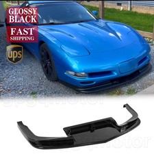 For Corvette C5 Z06 Base 1997-2004 Gloss Black Front Bumper Vented Lip Splitters picture