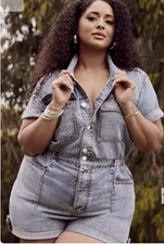 NWT TORRID Festi Denim Boiler Romper SIZE 1 picture