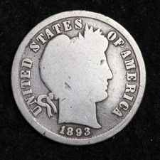 1893-S Silver Barber Dime GOOD = picture