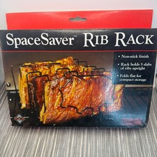 Charcoal Companion SpaceSaver Rib Rack CC3011 Non-Stick 5-Slab Grill Rack picture