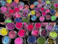 Glitter Bundle Fine Glitter Iridescent Nail Flakes 6pcs Stacks Nail Craft MUA picture