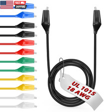 12Pcs/20In. Alligator Clips Electrical with Wires UL1015/18AWG, 6 Colors Jumper picture
