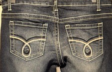 rue21 Premiere Denim Bootcut Jeans Blue Embroidered juniors/Women's 5/6 picture