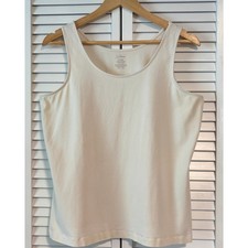 L.L. Bean White Fitted Scoop Neck Layering Tank in US XL picture