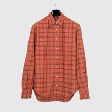 Gitman Vintage Shirt Red Japanese Slubbed Twill Check Camper Flannel Button Down picture