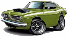 1968 Barracuda Wall Poster Sicker Graphic Decal Garage Mancave Cling  picture
