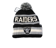 New NFL Las Vegas Raiders Embroidered Knit Cuffed Beanie Hat OSFA 47 Brand  picture
